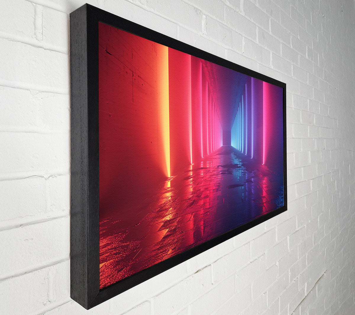 Pink Neon Alleyway Canvas Wall Art