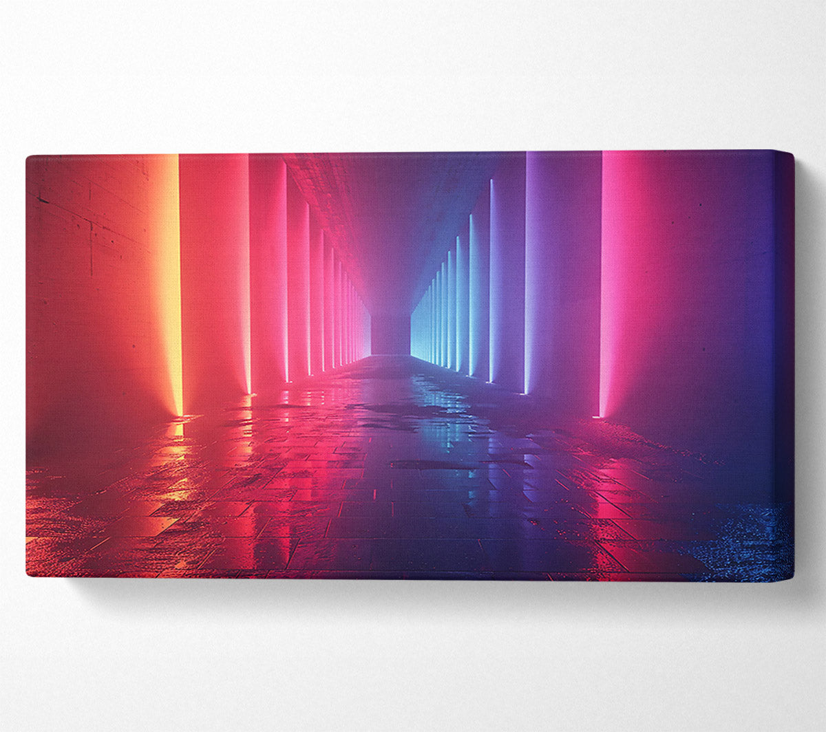 Pink Neon Alleyway Canvas Wall Art