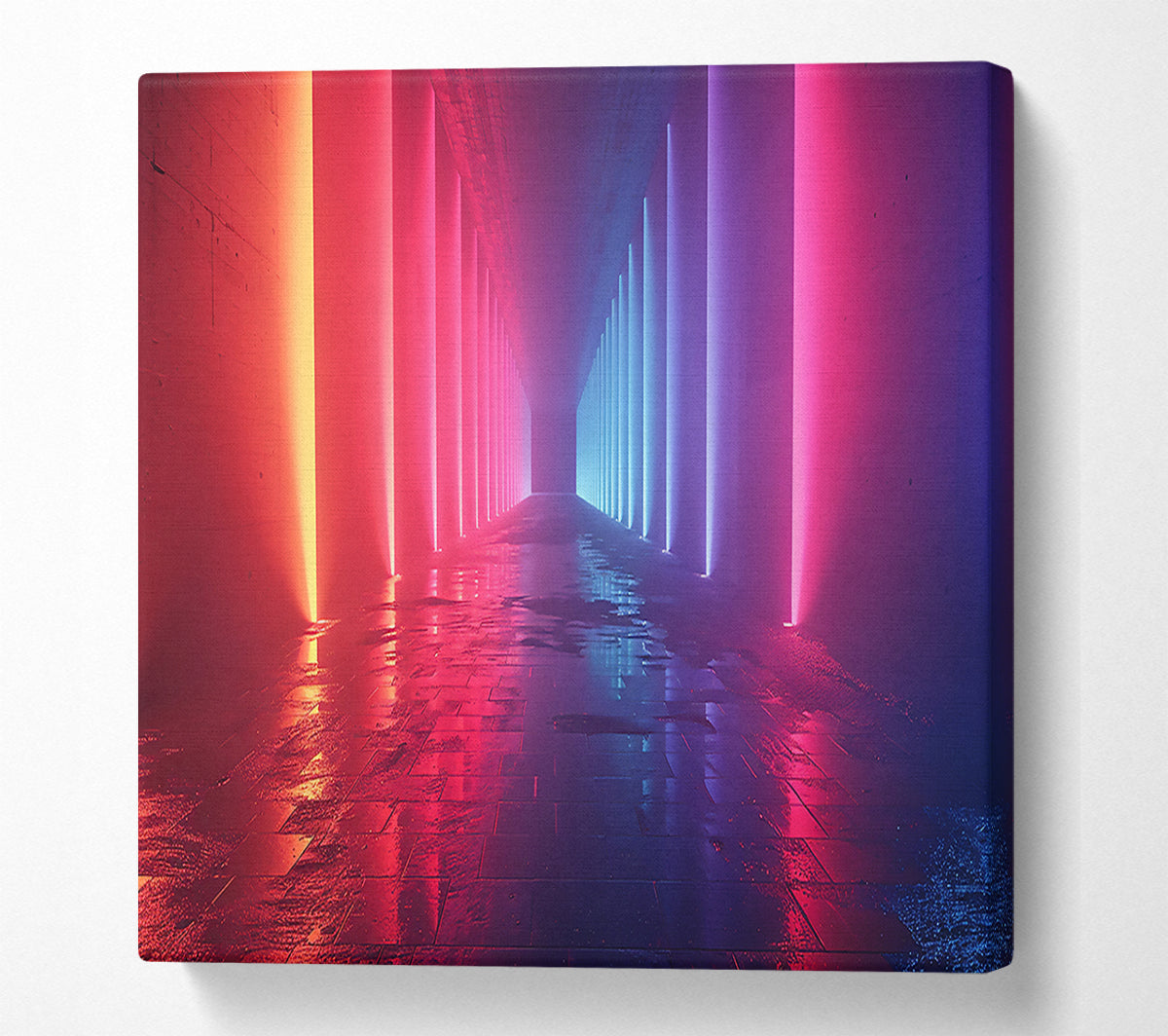 Pink Neon Alleyway Canvas Wall Art