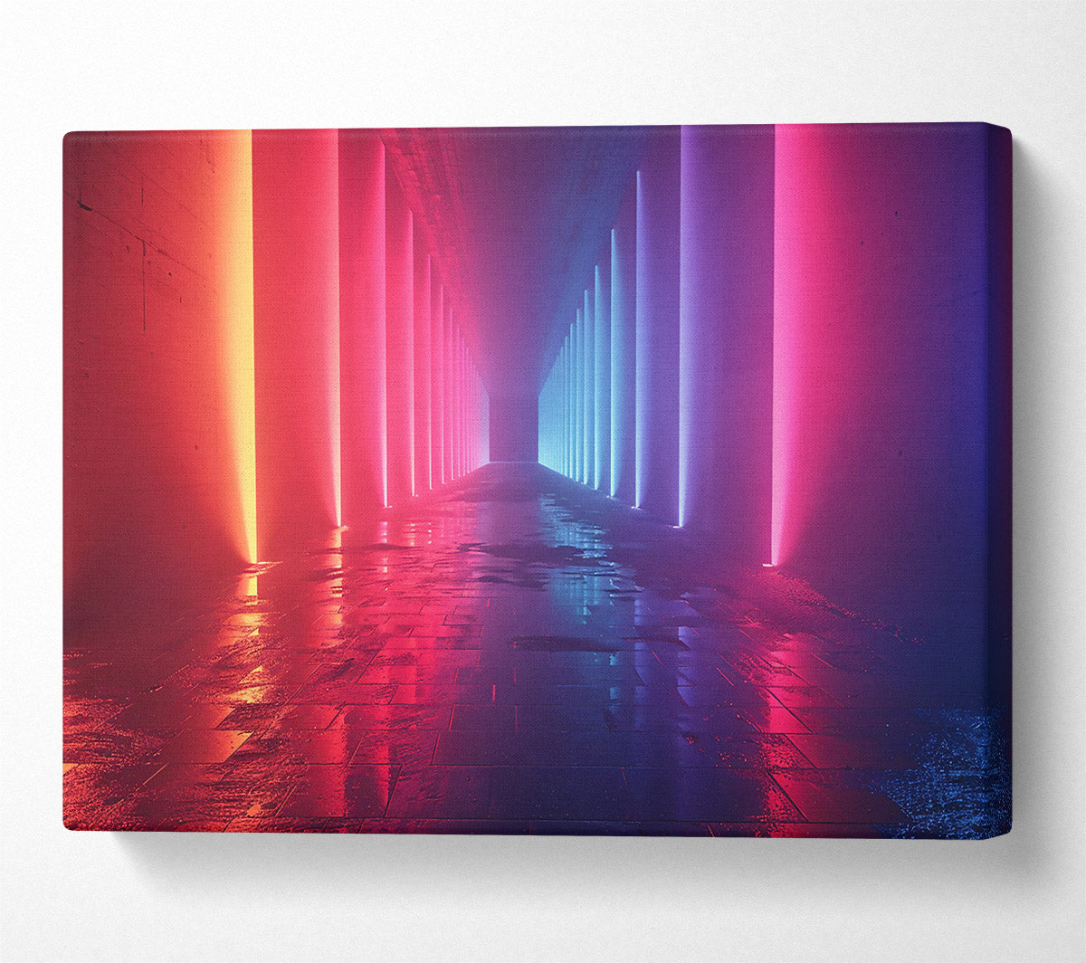 Pink Neon Alleyway Canvas Wall Art