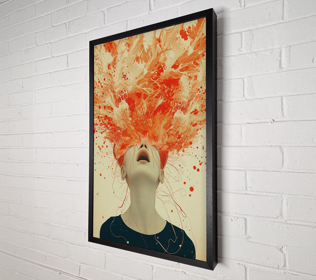 Crimson Eruption Burst Canvas Art