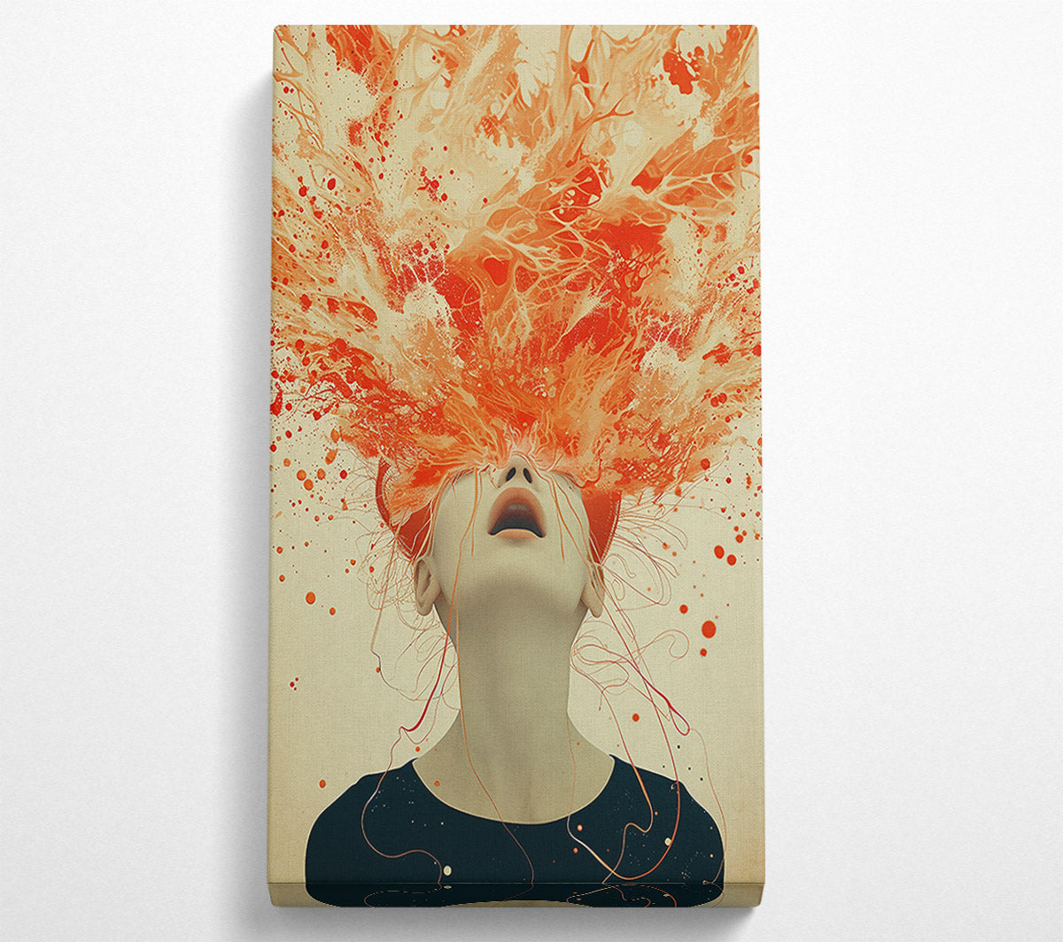 Crimson Eruption Burst Canvas Art
