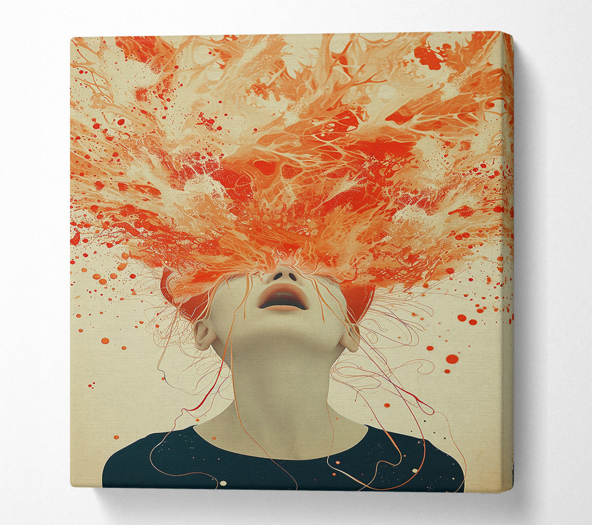 Crimson Eruption Burst Canvas Art