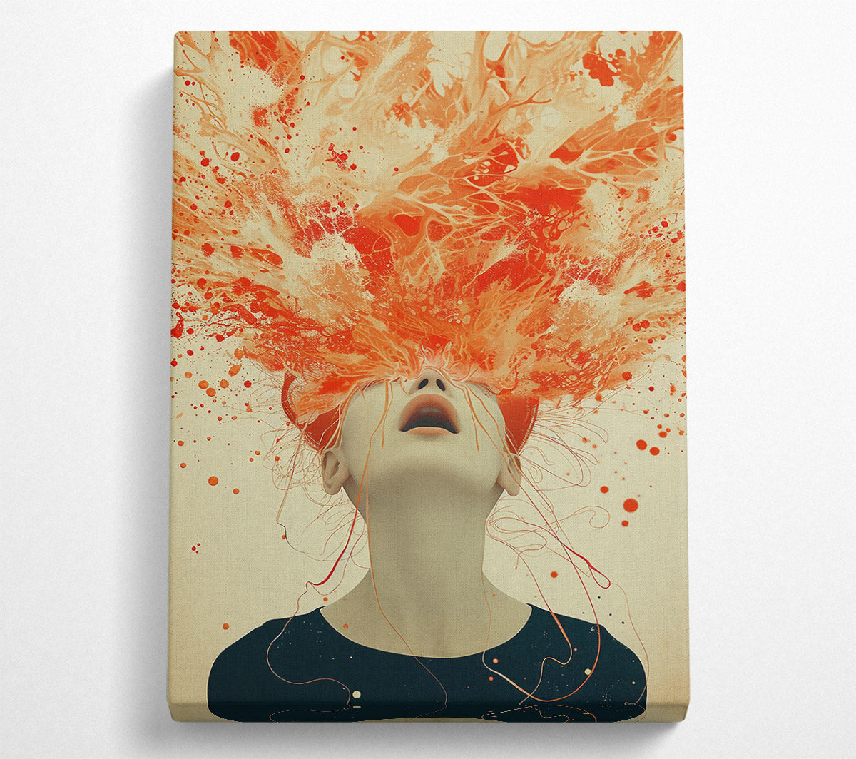 Crimson Eruption Burst Canvas Art