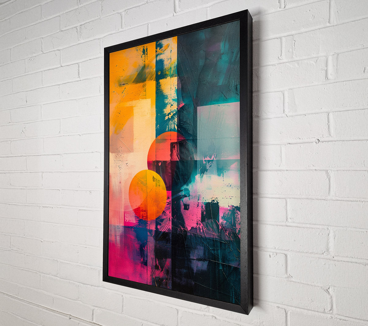 Pink And Orange Circles Canvas Wall Art