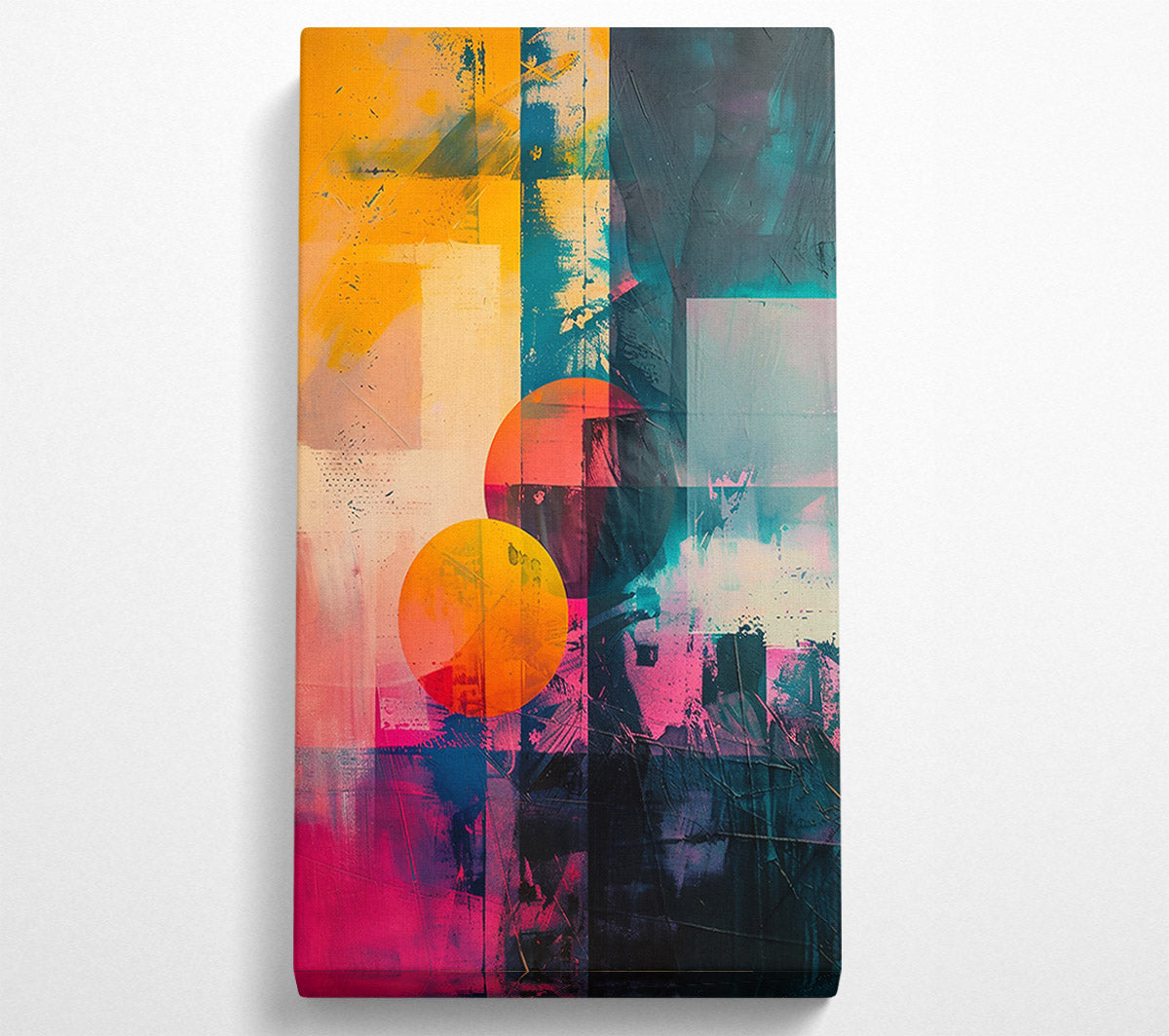 Pink And Orange Circles Canvas Wall Art