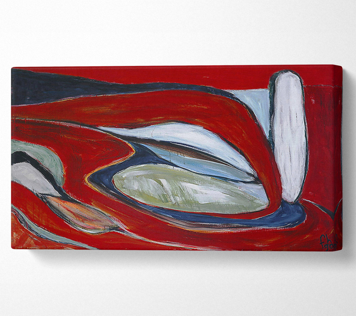 Crimson Swirls And Shapes Canvas Print