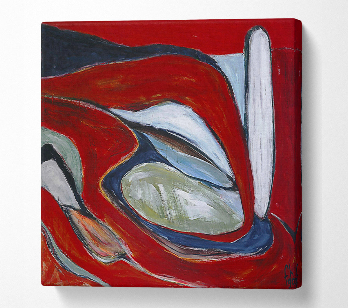 Crimson Swirls And Shapes Canvas Print
