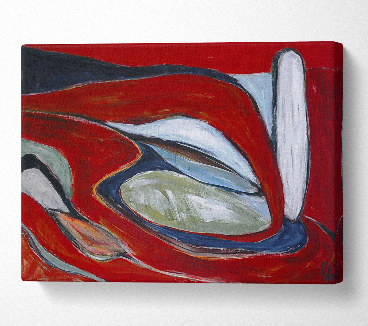 Crimson Swirls And Shapes Canvas Print