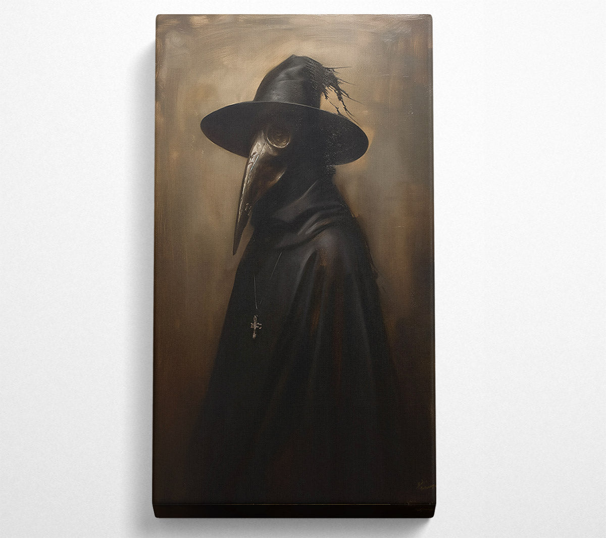 Ocher Plague Doctor Canvas Wall Art