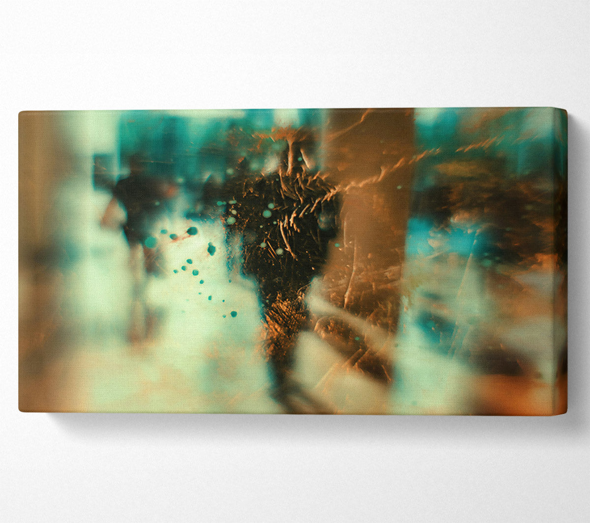 Teal And Golden Haze Canvas Wall Art