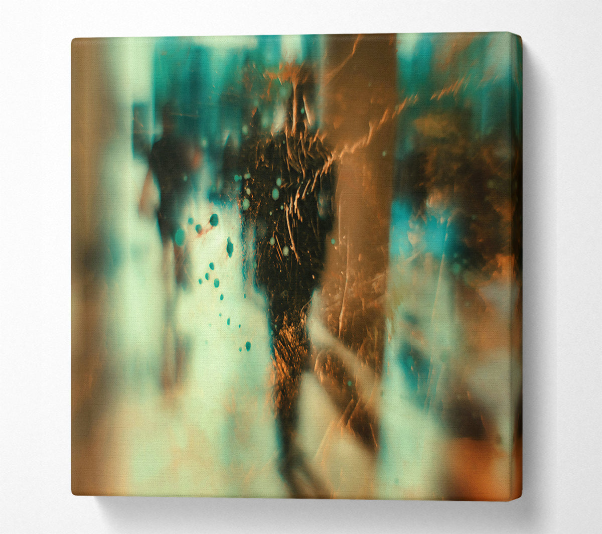 Teal And Golden Haze Canvas Wall Art
