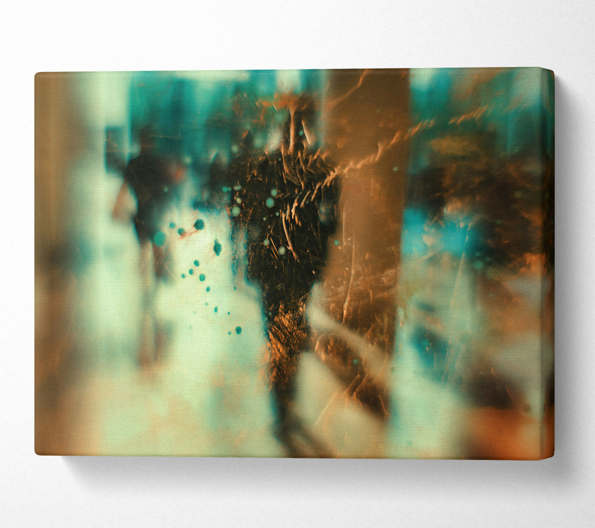 Teal And Golden Haze Canvas Wall Art