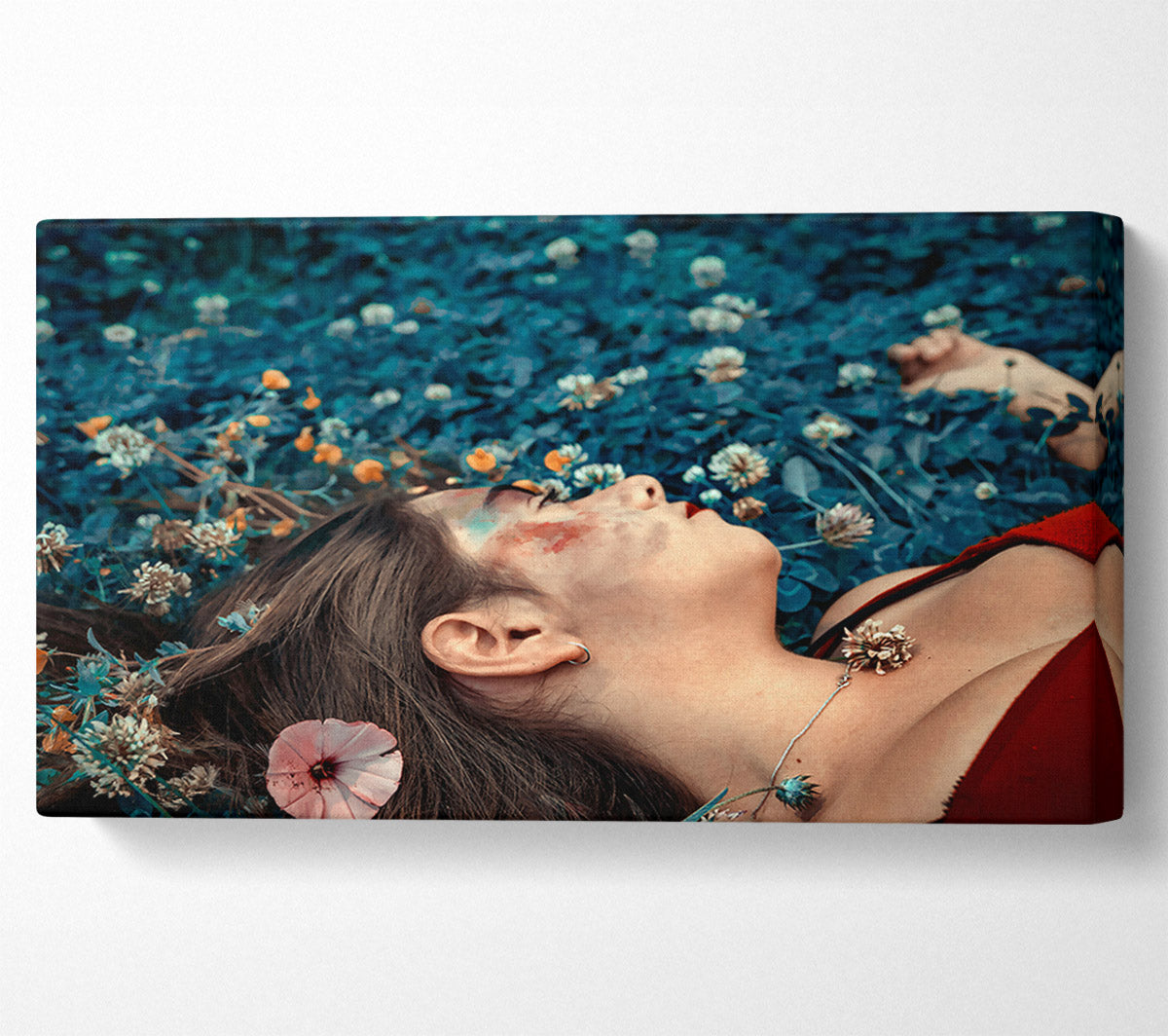 Azure Flower Dream Canvas Wall Art