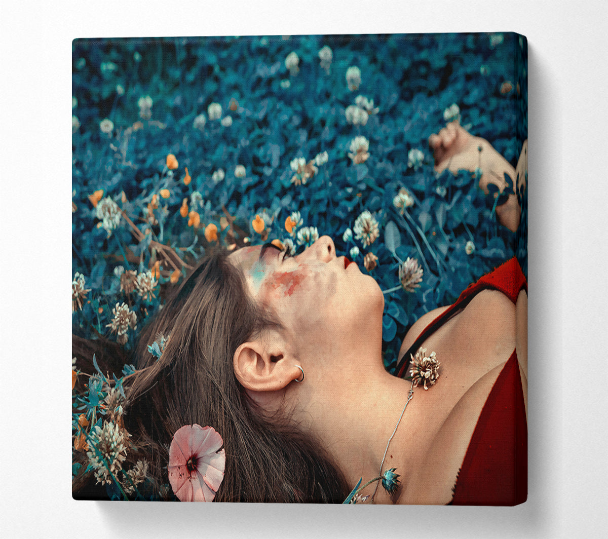 Azure Flower Dream Canvas Wall Art