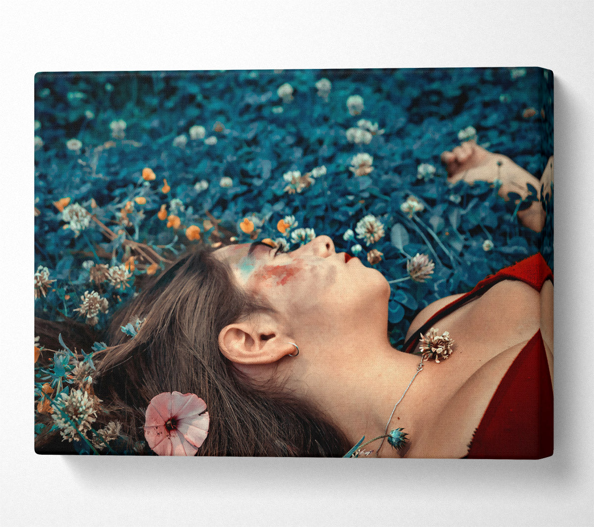 Azure Flower Dream Canvas Wall Art