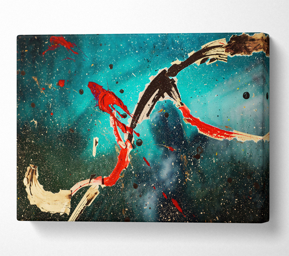 Teal Cosmic Dance Canvas Wall Art