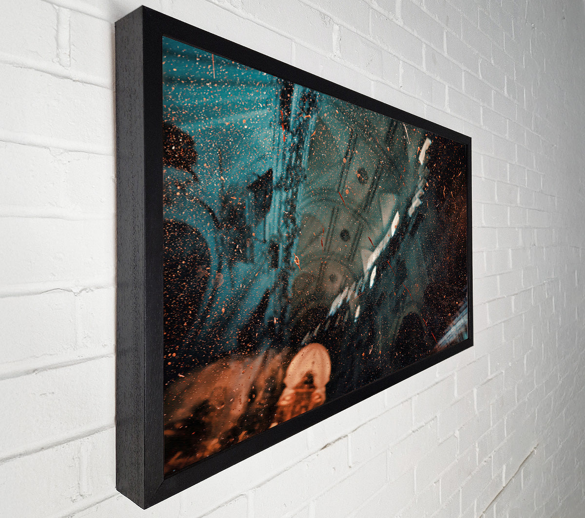 Teal Speckled Reflections Canvas Wall Art
