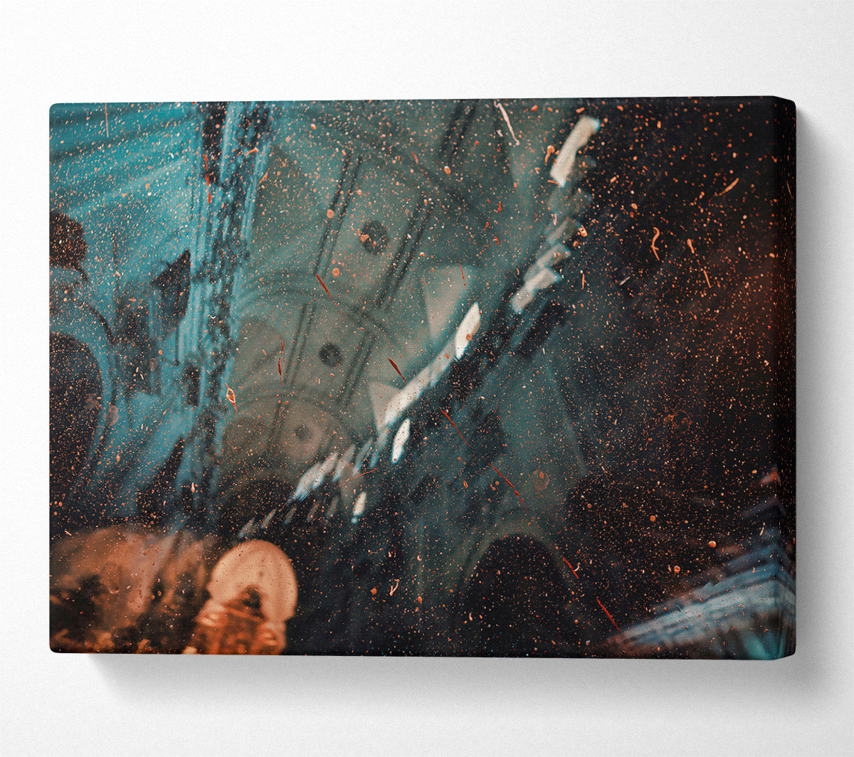 Teal Speckled Reflections Canvas Wall Art
