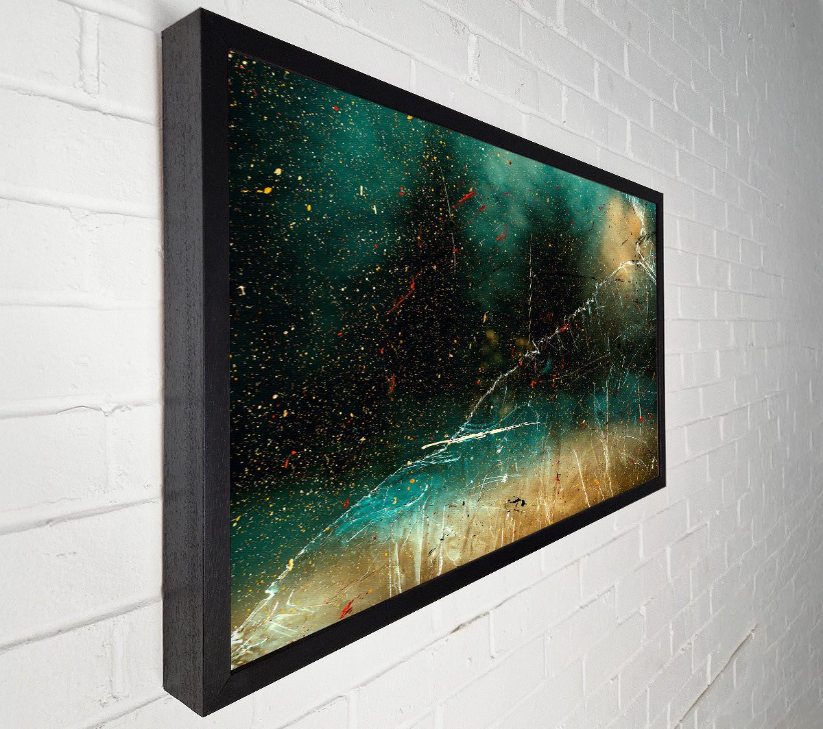 Teal Cosmic Landscape Canvas Wall Art