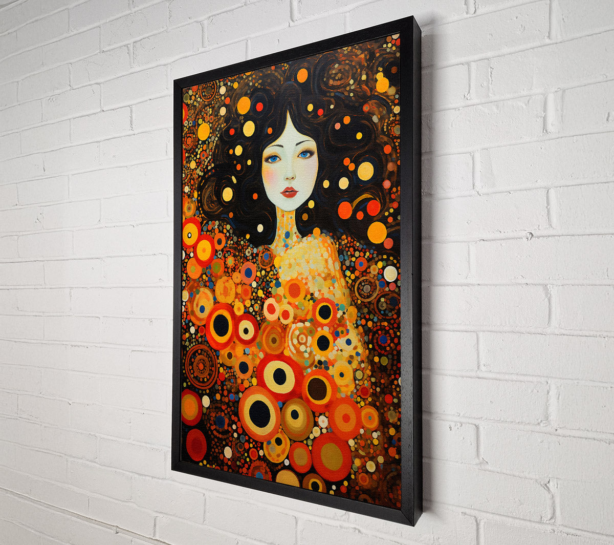 Klimt Orange Circles Canvas Art