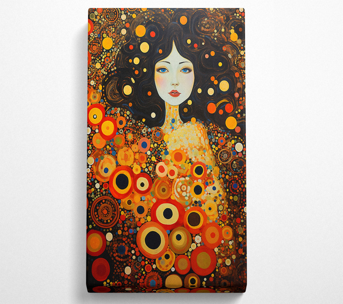 Klimt Orange Circles Canvas Art