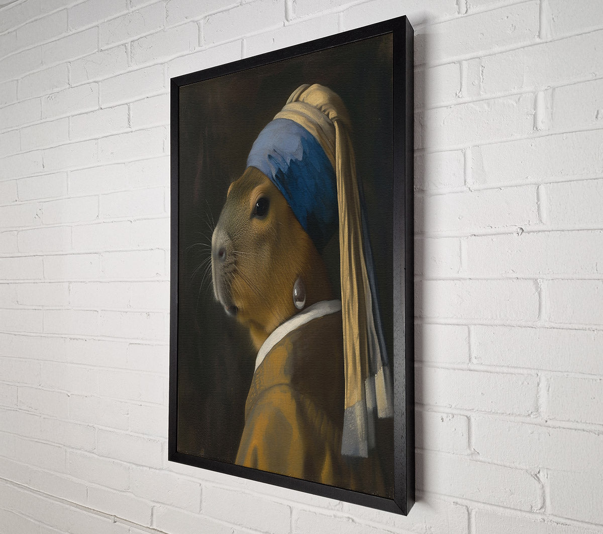 The Blue Capybara Girl Canvas Wall Art