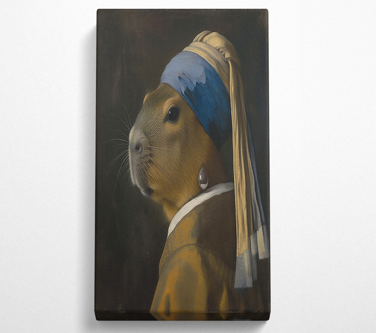 The Blue Capybara Girl Canvas Wall Art