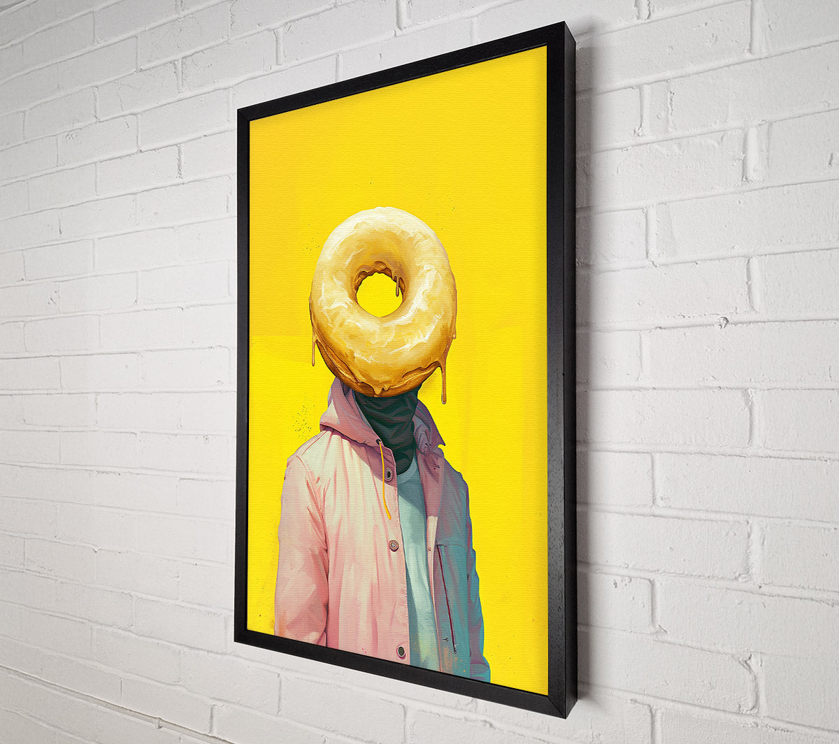 Yellow Donut Head Canvas Wall Art