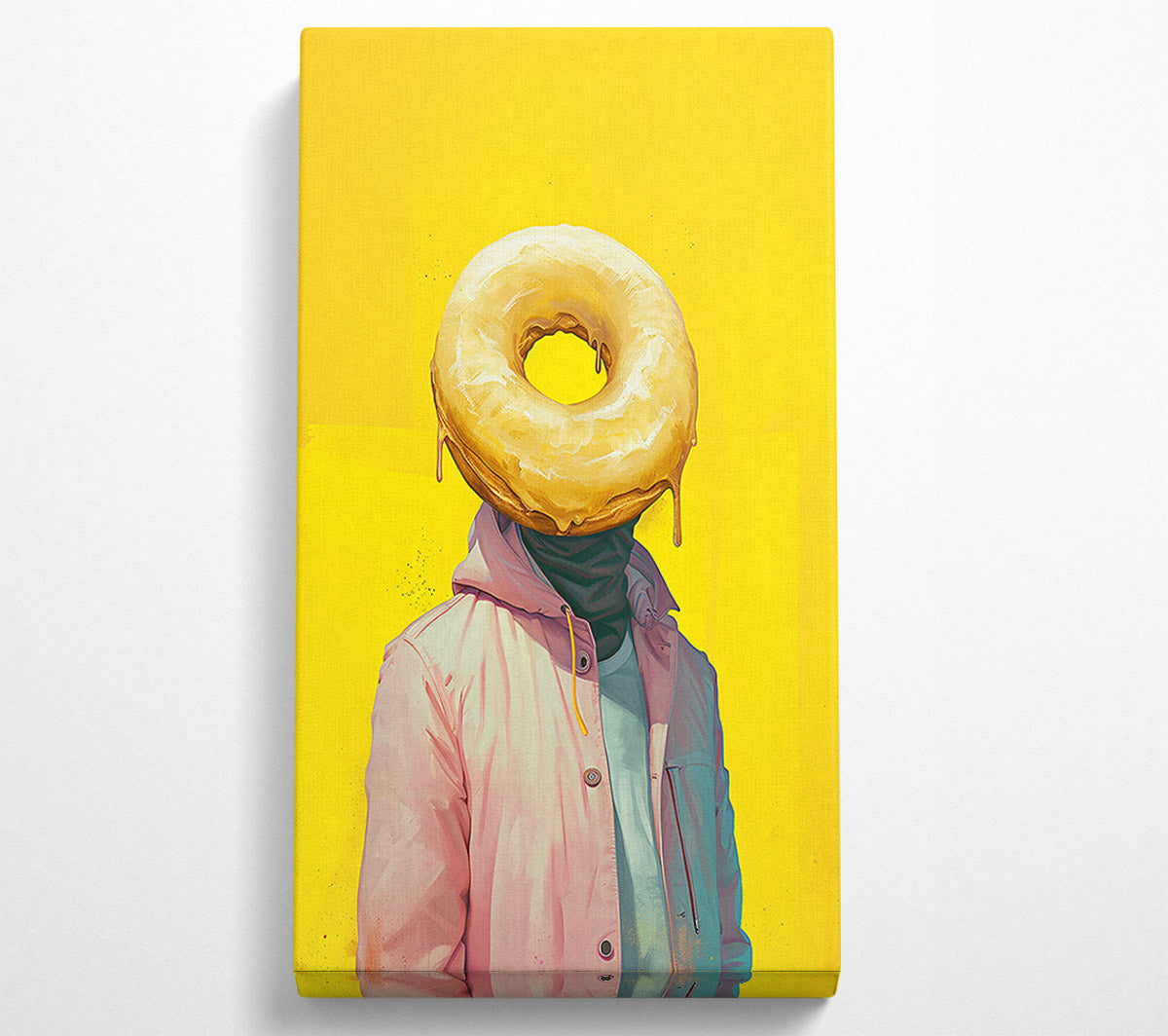 Yellow Donut Head Canvas Wall Art