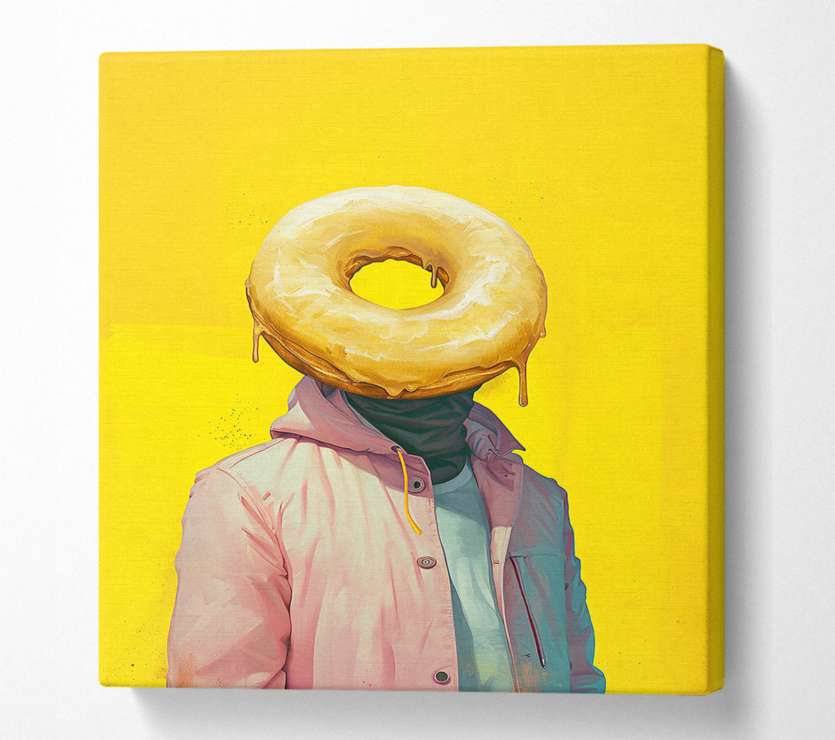 Yellow Donut Head Canvas Wall Art
