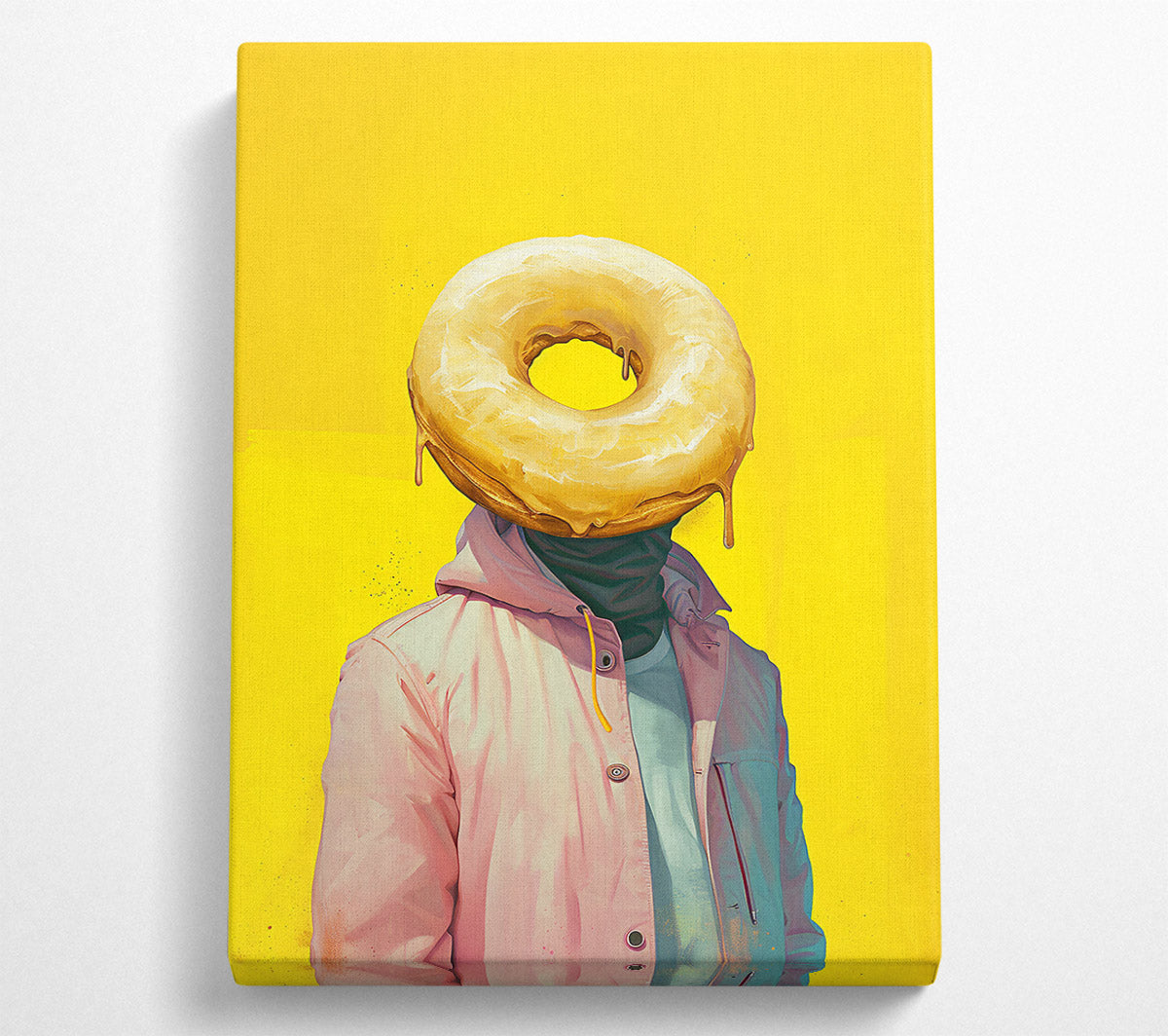 Yellow Donut Head Canvas Wall Art