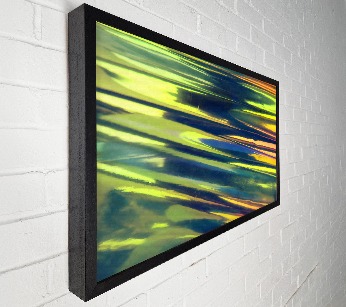 Yellow Shimmering Lines Canvas Wall Art
