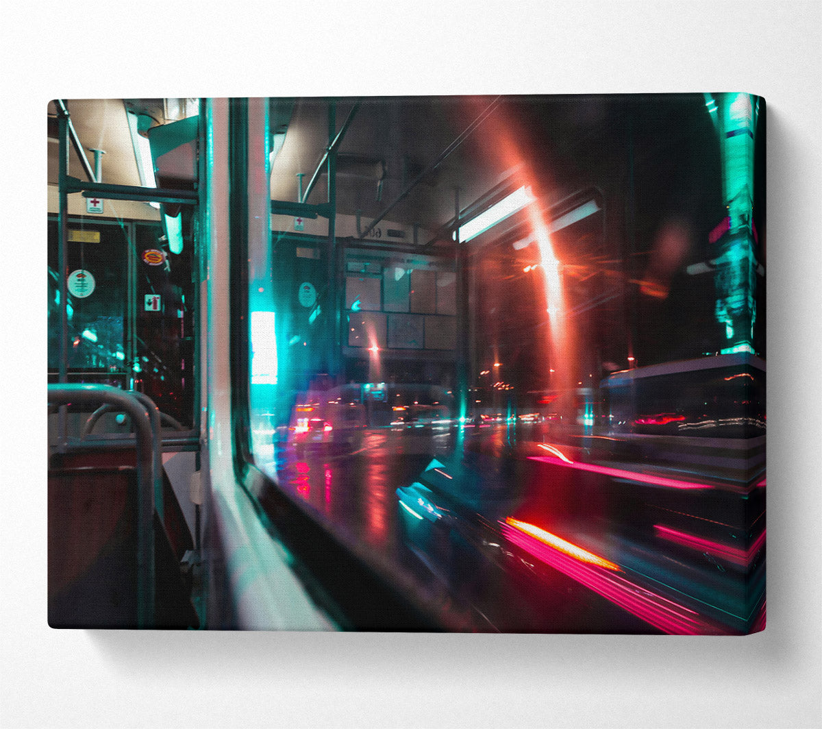 Red City Lights Canvas Wall Art
