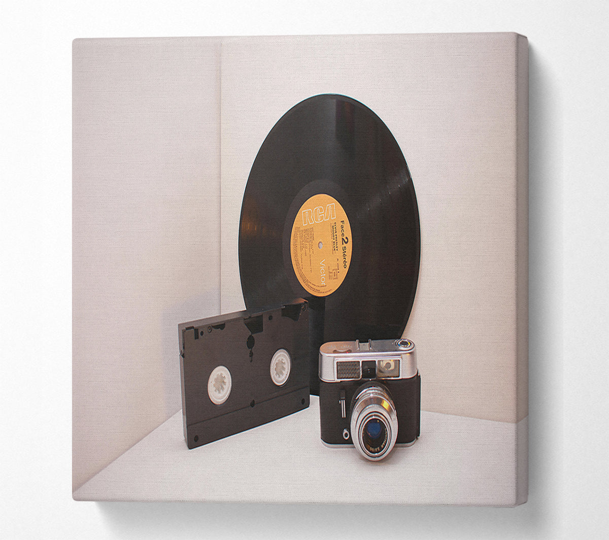 Yellow Vinyl Memories Canvas Wall Art