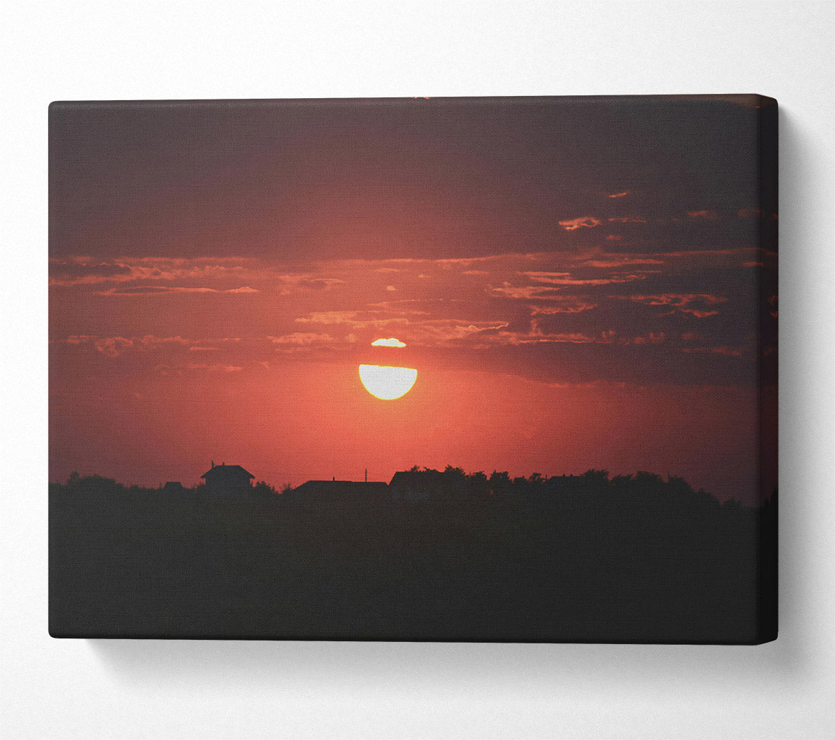 Crimson Sunset Hues Canvas Art