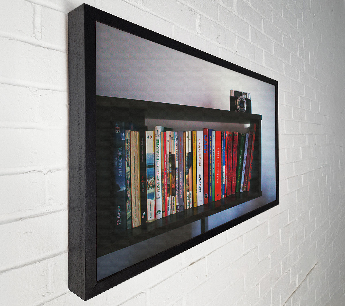 Red Bookshelf Memories Canvas Wall Art
