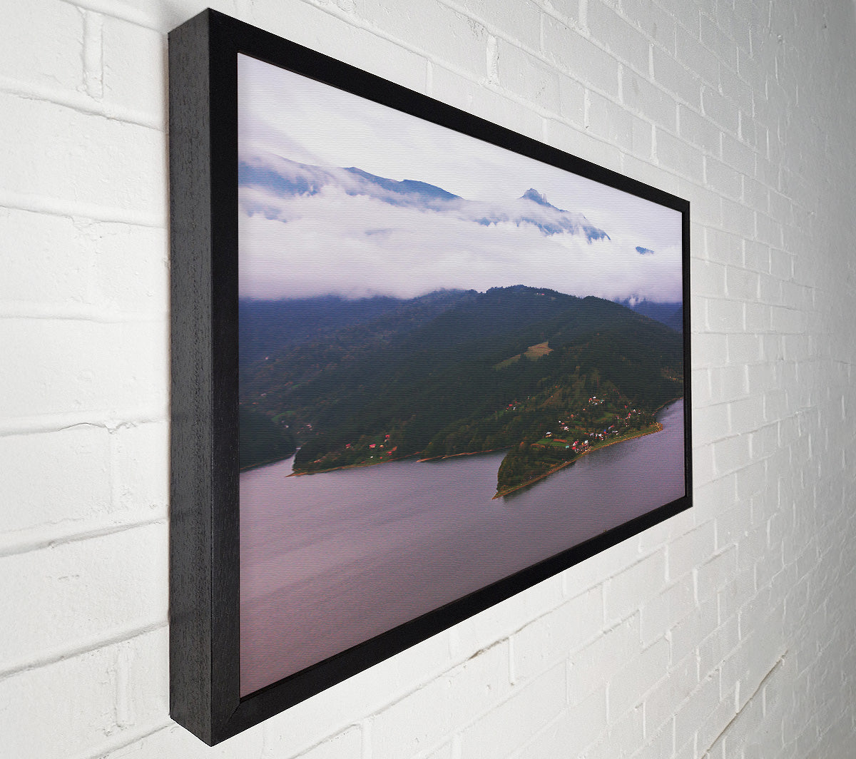 Purple Mountain Lake Canvas Wall Art