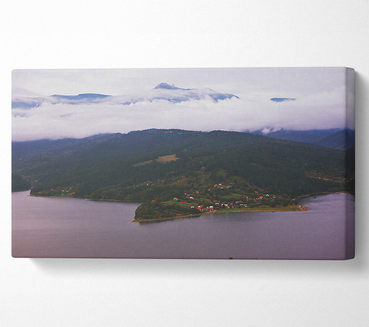 Purple Mountain Lake Canvas Wall Art