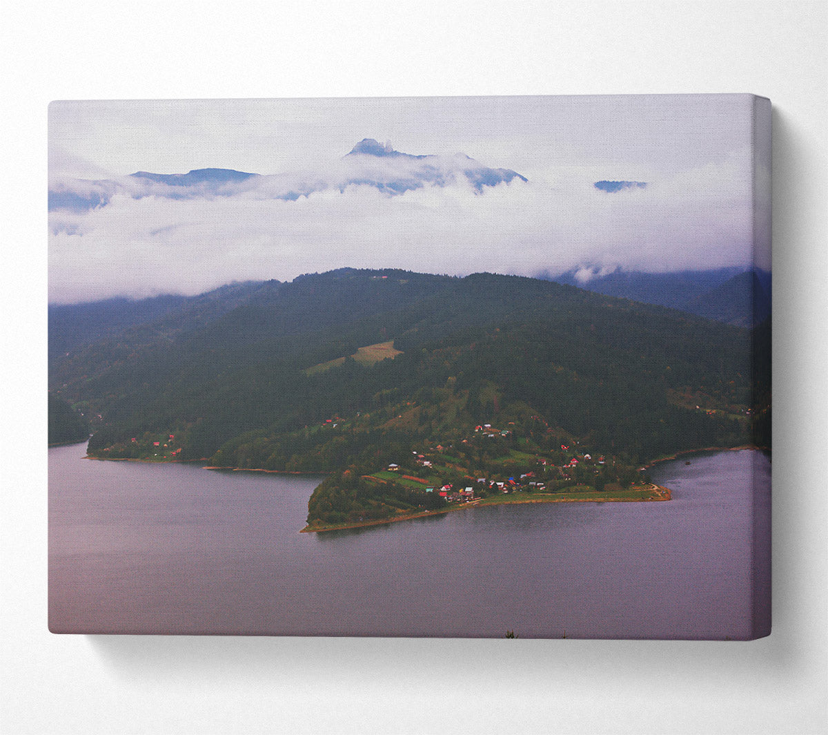Purple Mountain Lake Canvas Wall Art