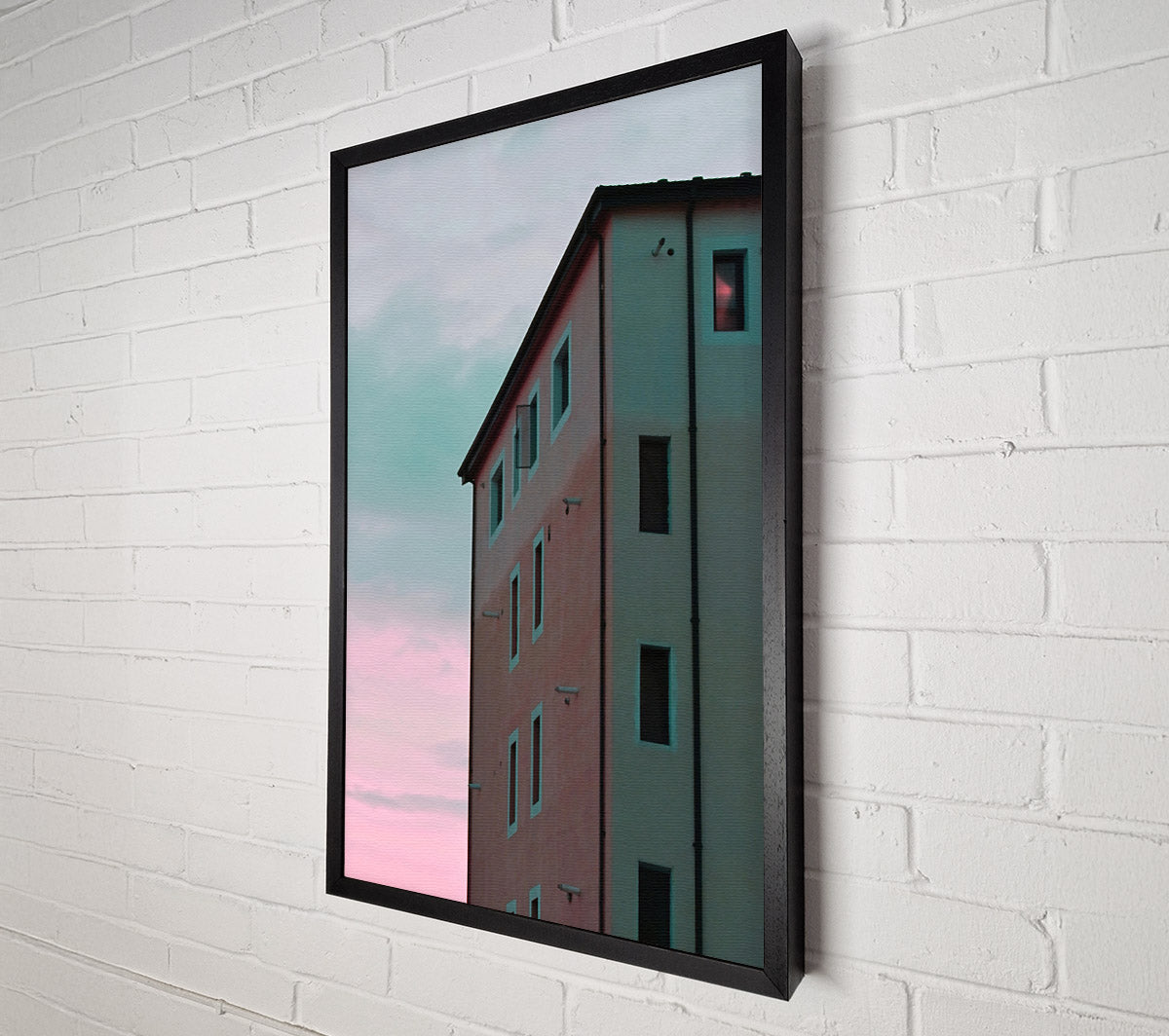 Pink Dusk Windows Canvas Wall Art