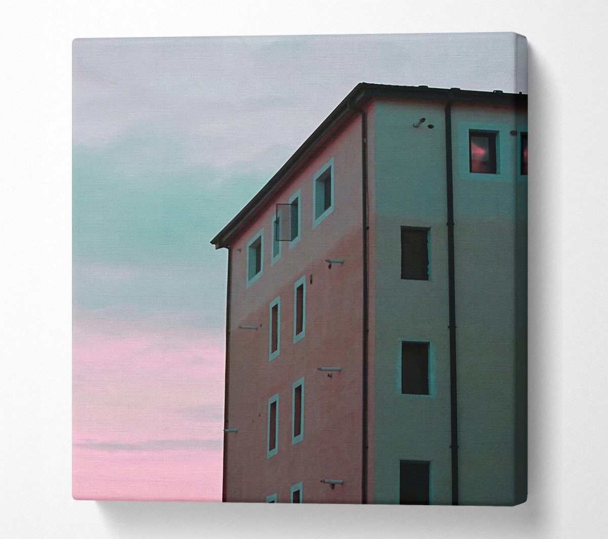 Pink Dusk Windows Canvas Wall Art