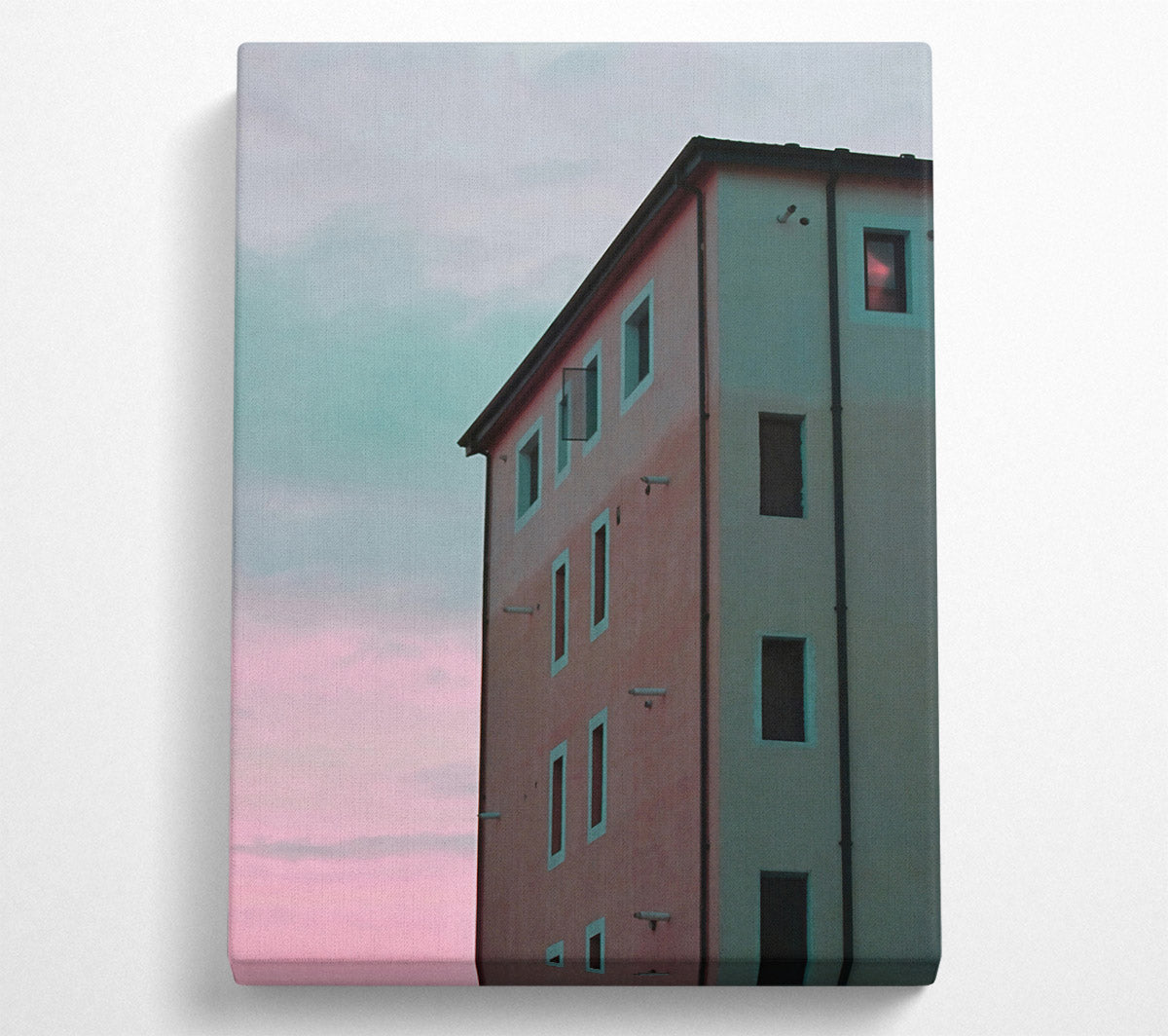 Pink Dusk Windows Canvas Wall Art
