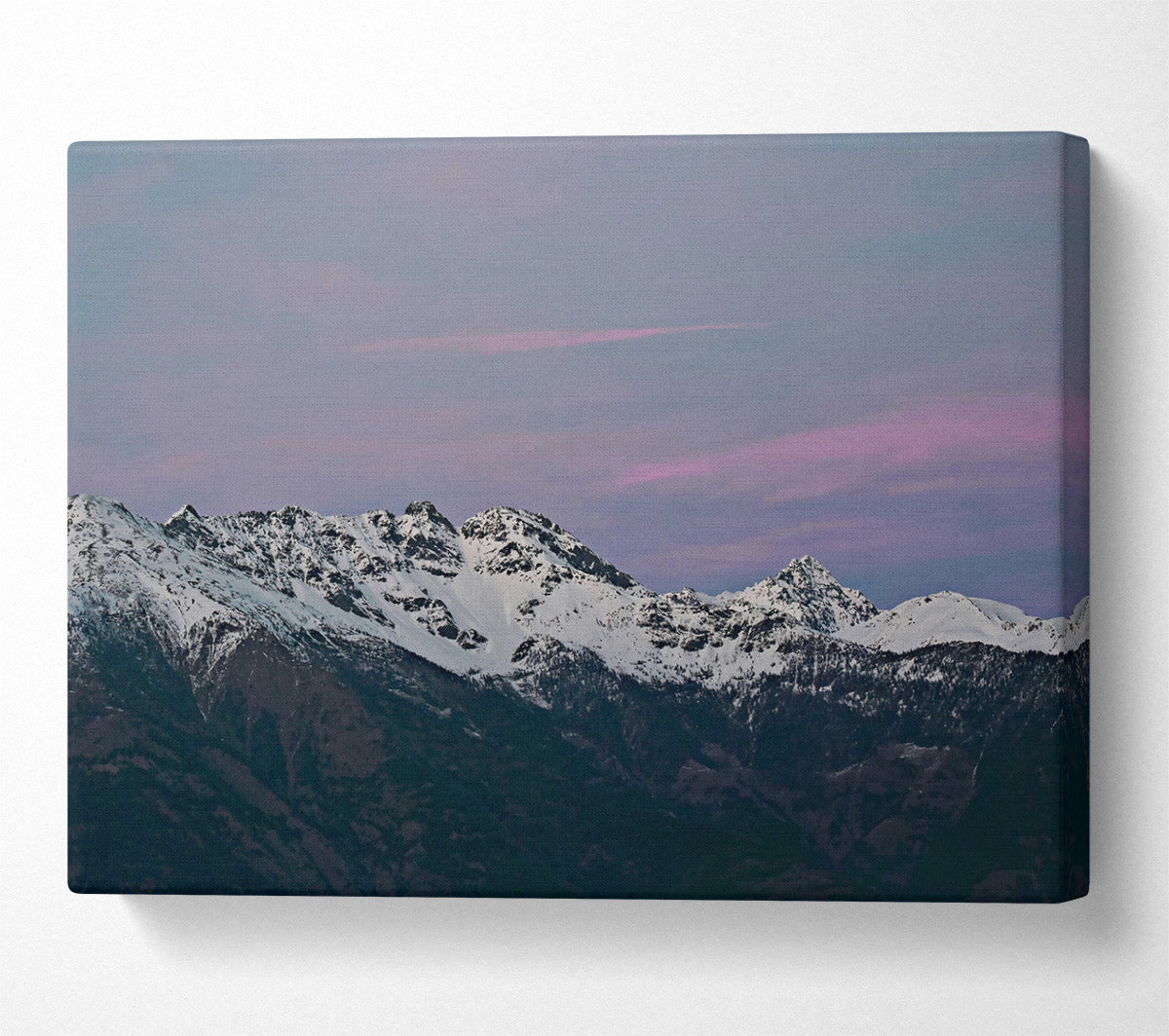 Pink Sky Mountains Canvas Wall Art