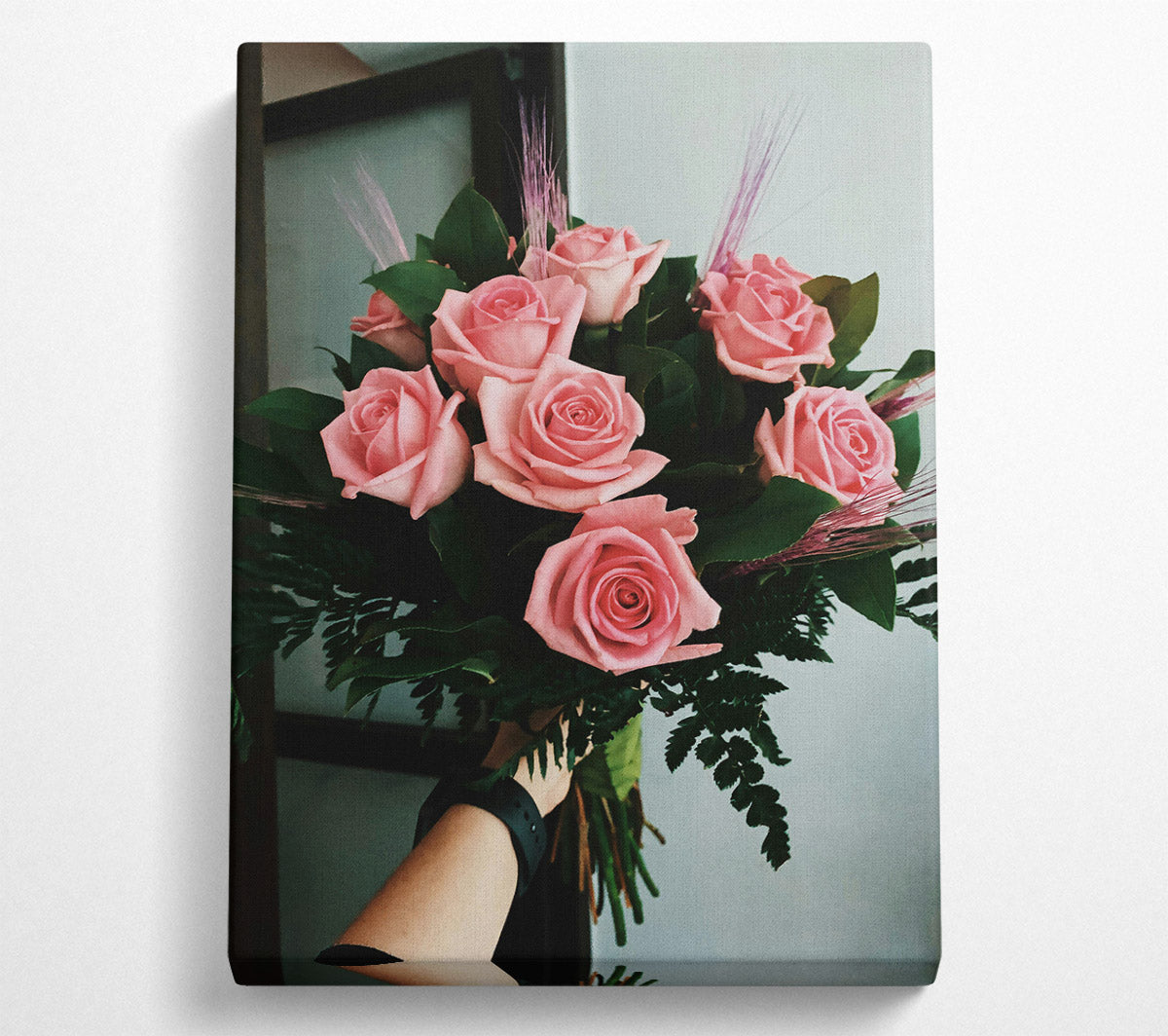 Pink Rose Bouquet Canvas Wall Art
