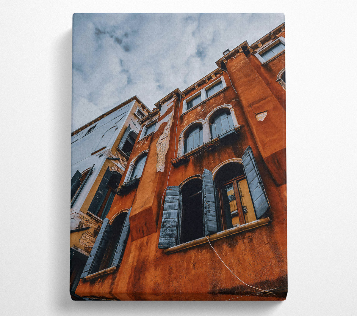Rustic Orange Facade Canvas Wall Art