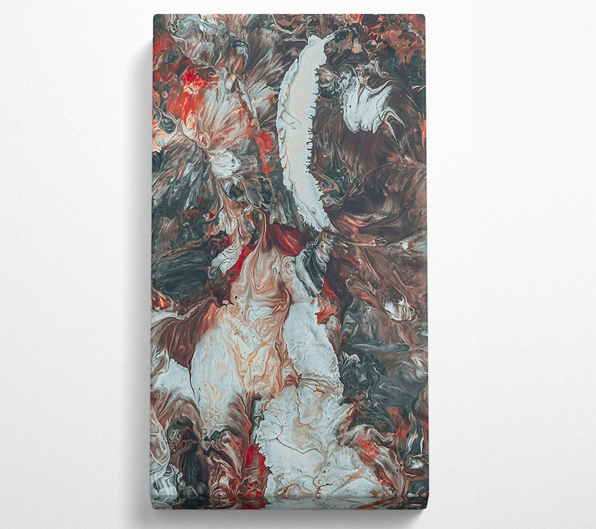 White On Crimson Flows Canvas Wall Art