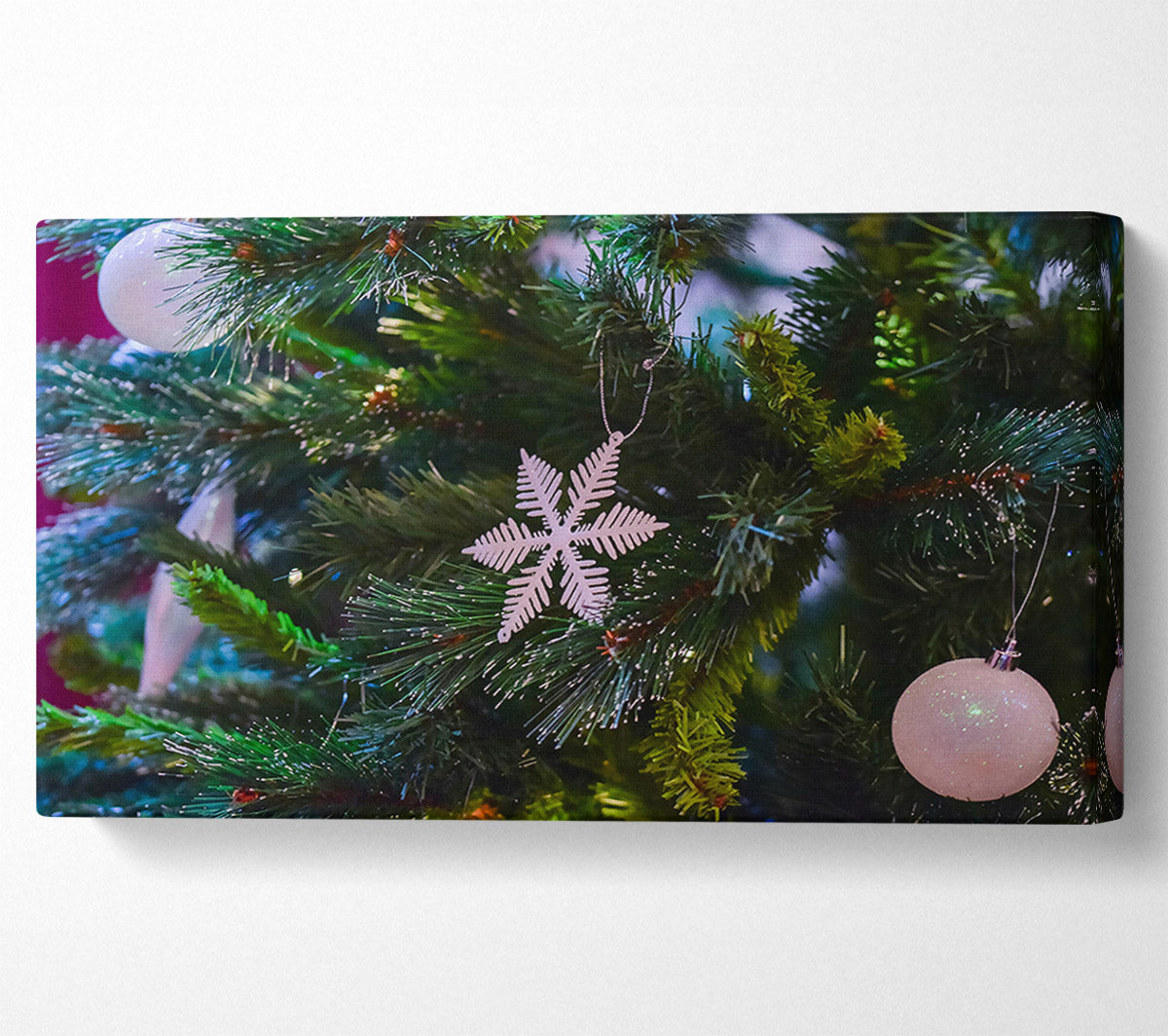 White Snowflake Ornament Canvas Wall Art