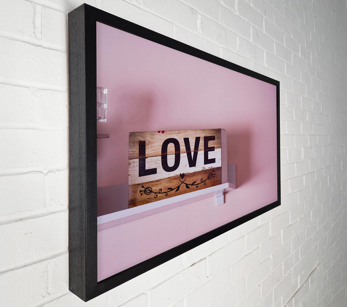Pink Love Sign Canvas Wall Art