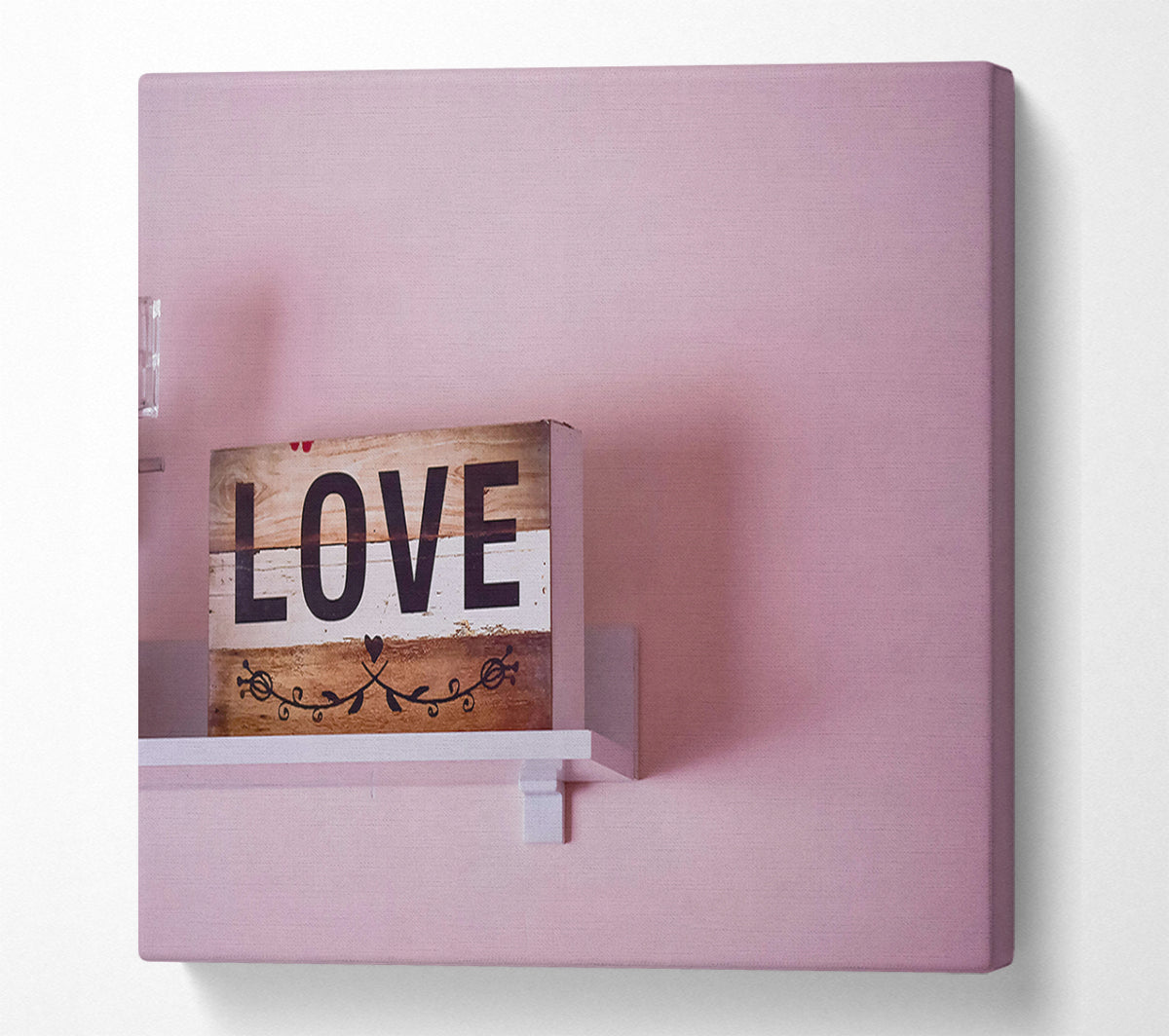 Pink Love Sign Canvas Wall Art